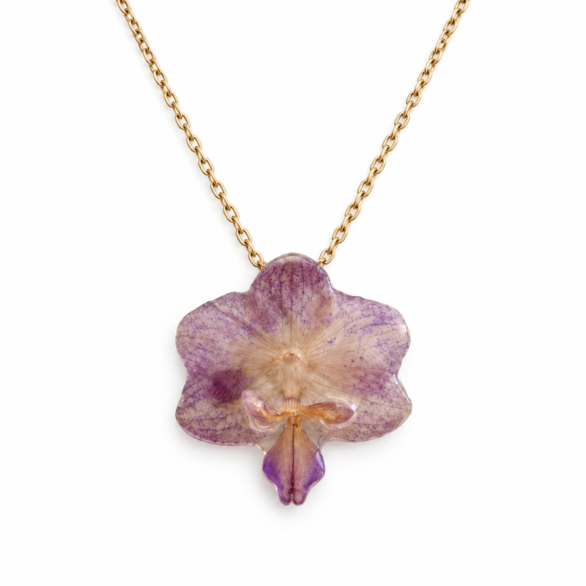 Collar Jacaranda · Orquídea preservada