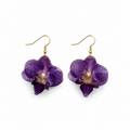 Aretes Amatista - Orquídea preservada